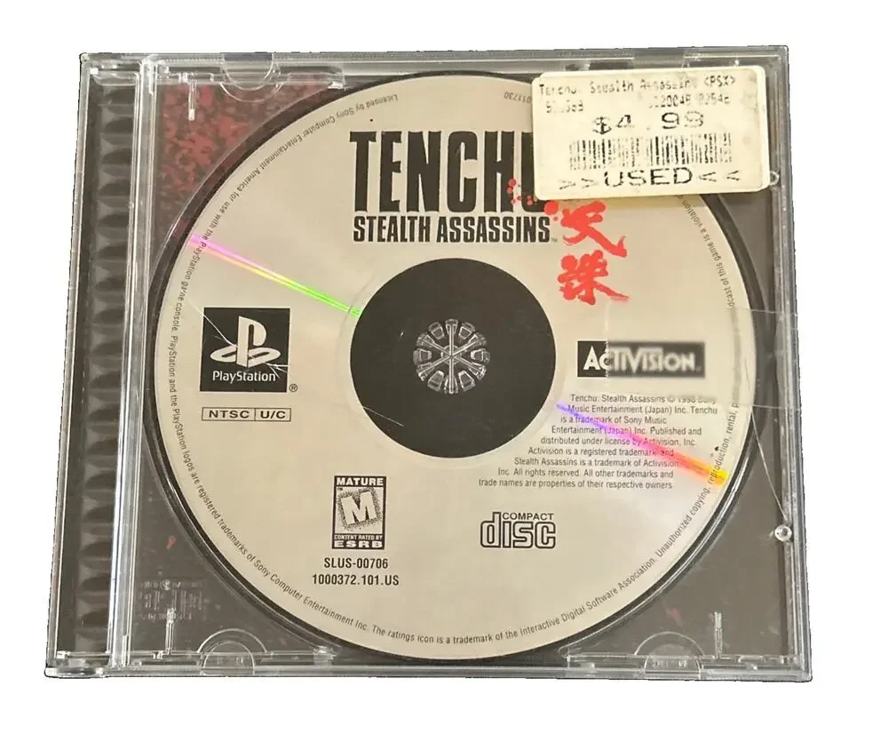 Tenchu: Stealth Assassins Sony PlayStation 1 1998 Tested & Working No Cover Art